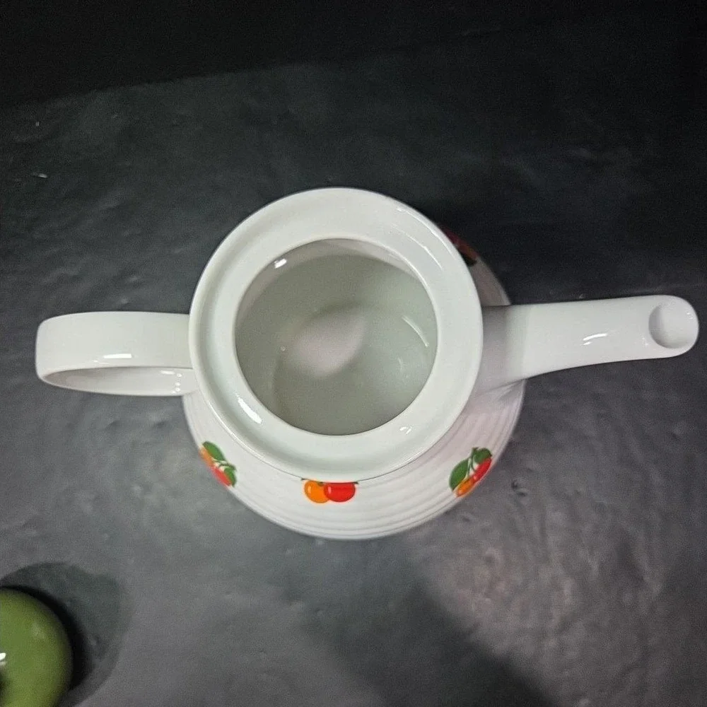 Seltmann Weiden Bavaria Teapot, Cherry Pattern Coffee Pot,‎ Vintage Kitchenware